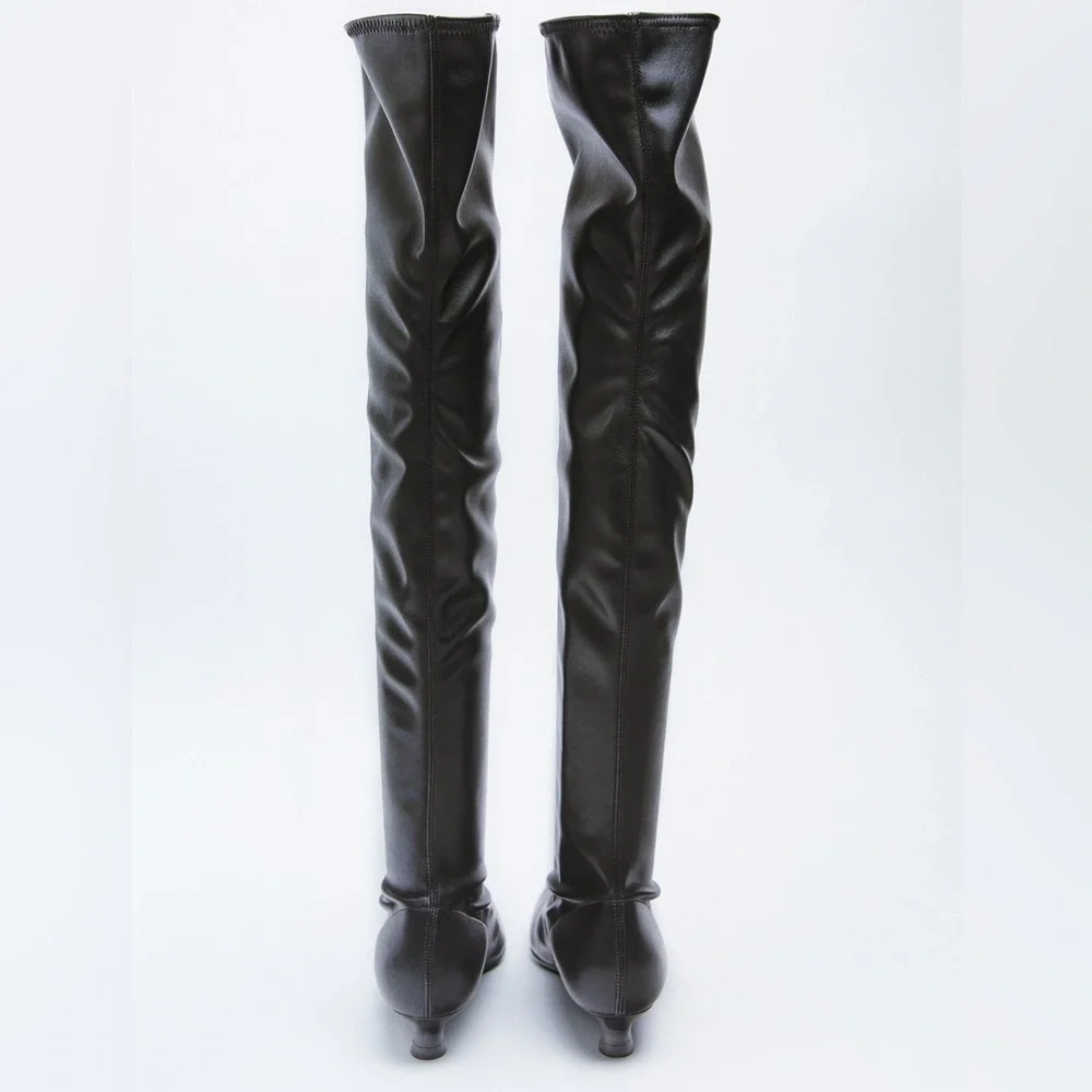 Zara black leather